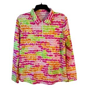 Icikuls 1/4 Zip Womens L Multicolor Golf Long Sleeve Vented Pullover Shirt
